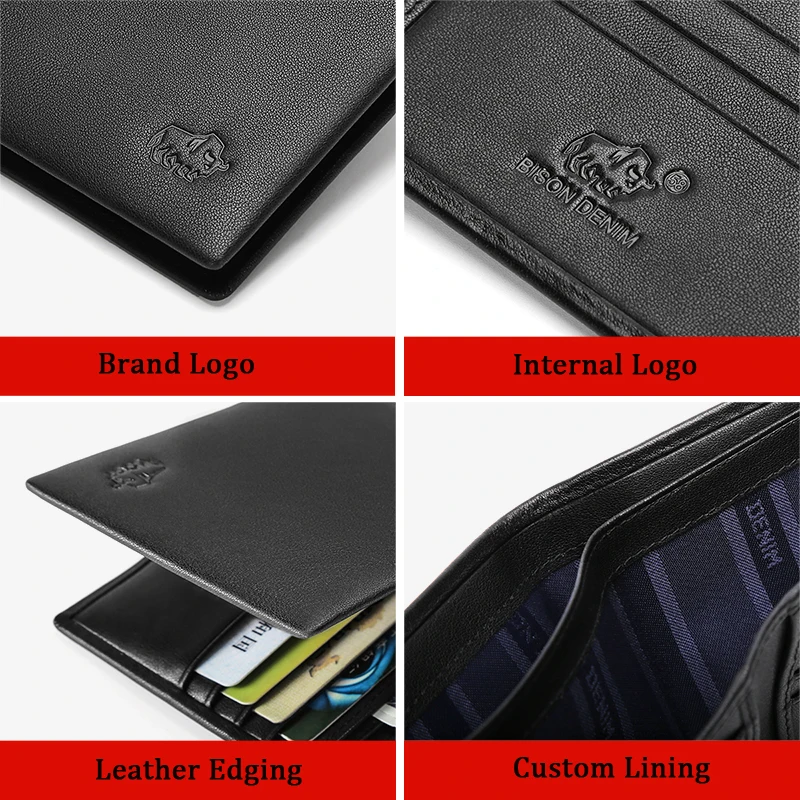 

Genuine Leather Men's Short Wallet Fashion Credit Card Holder Purse Multifunction Luxury Large-capacity Black business wallet