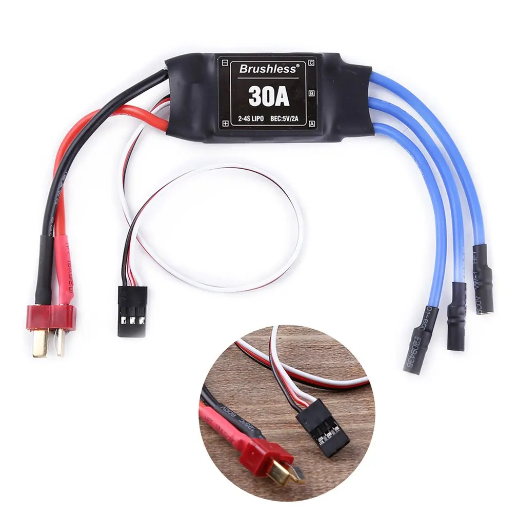 Регулятор скорости бесщеточного двигателя XXD 30A 2-4S ESC RC BEC T Plug 450 V2 вертолетная