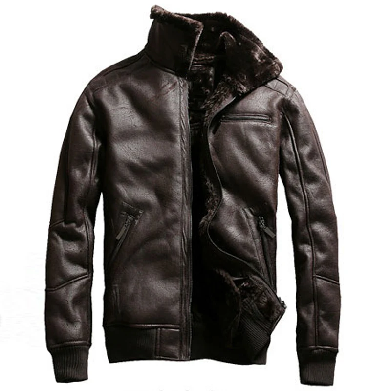 Air Force Мужские пальто с искусственным мехом зимняя теплая одежда Shearling Брендовые