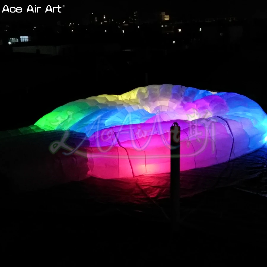 Большая красочная светодиодная надувная палатка igloo яркое освещение купольное