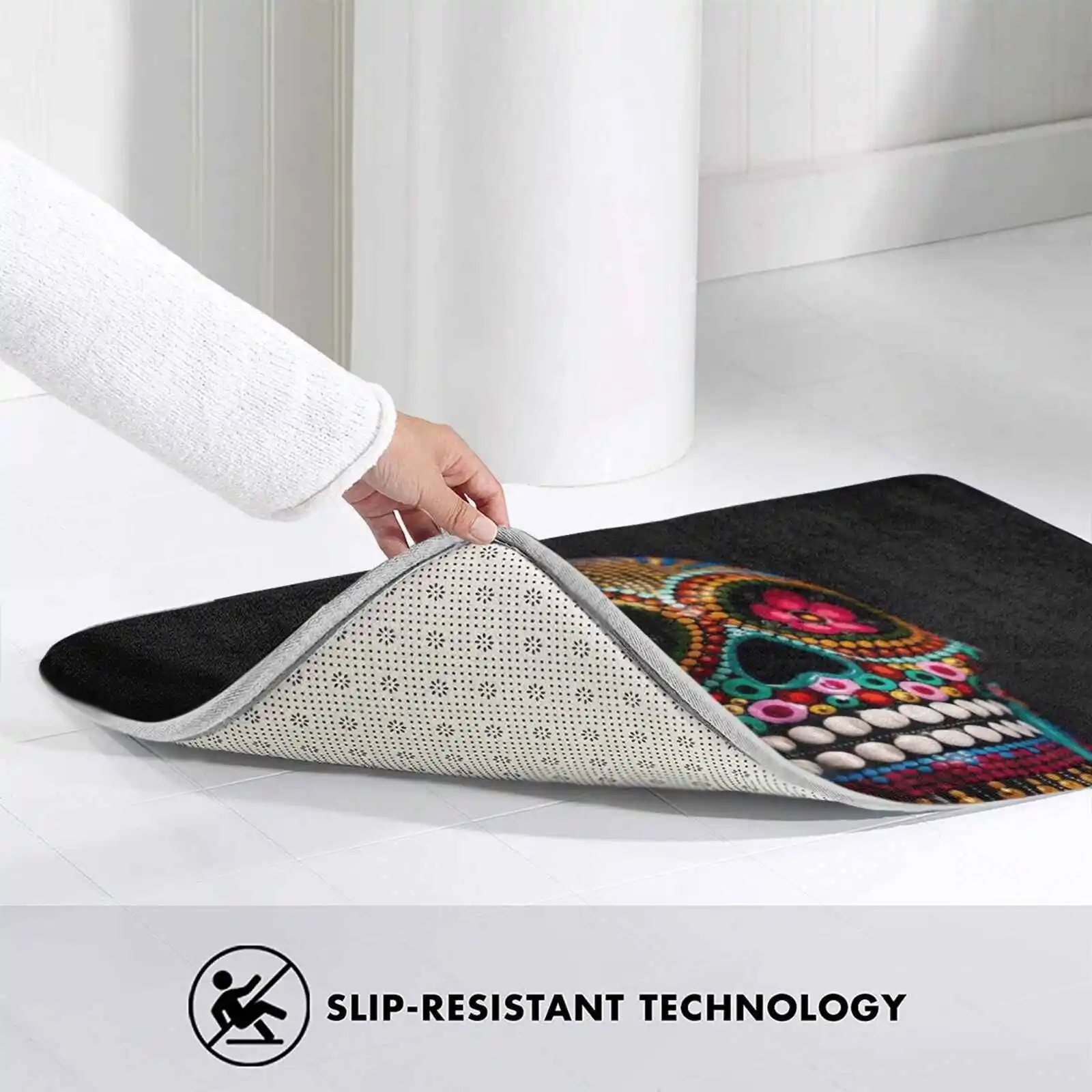 Мягкий коврик с рисунком черепа домашний ковер дверной искусственный череп и