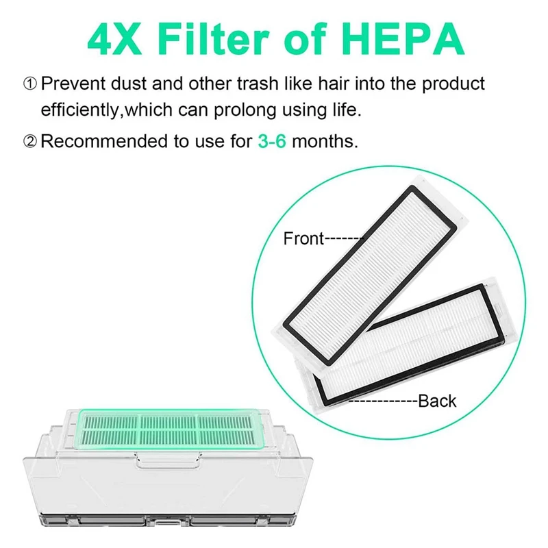 

Side Brush Roll Brush HEPA Filter Suitable for Xiaomi Roborock Robot S6 S5 MAX S60 S65 Vacuum Cleaner Spare Parts Kits