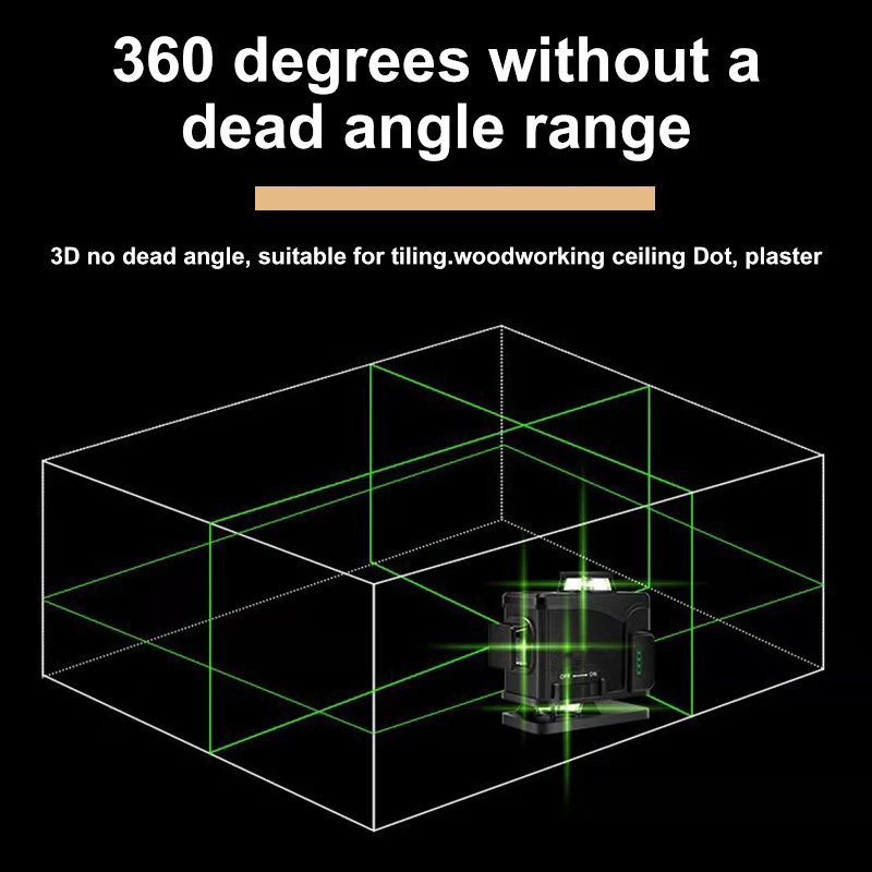Лазерный уровень 16 зеленых линий + штатив 3D самонивелирующийся 360 горизонтальных