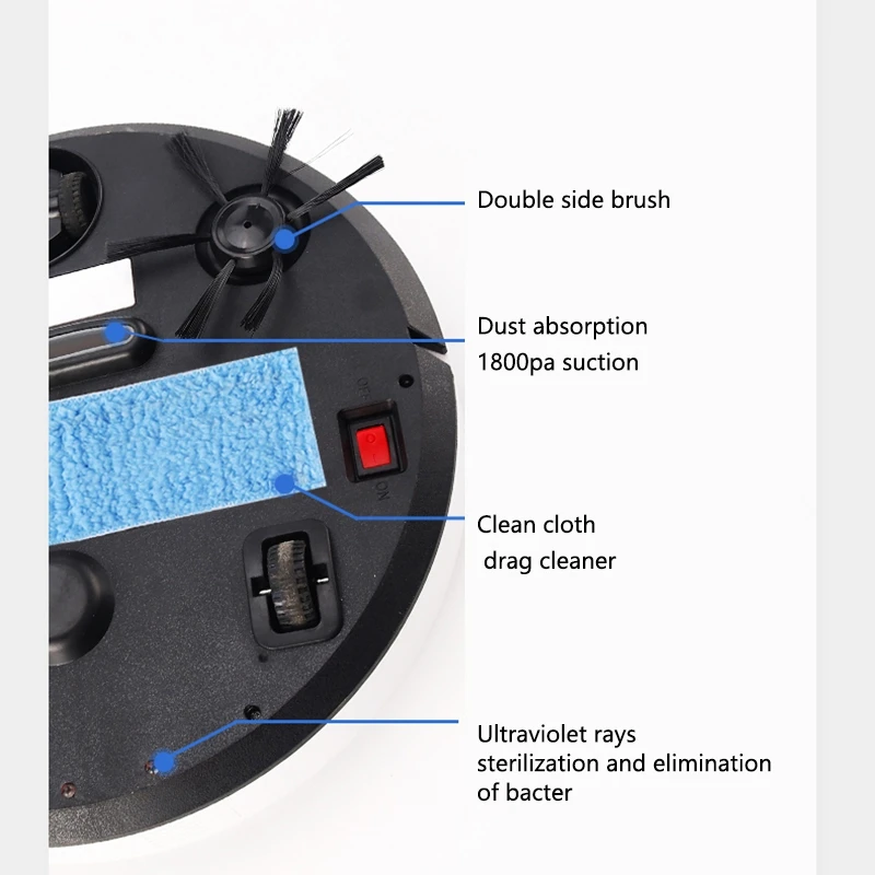 1800Pa USB Перезаряжаемые автоматический всасывания умные роботы пылесосы er Швабра