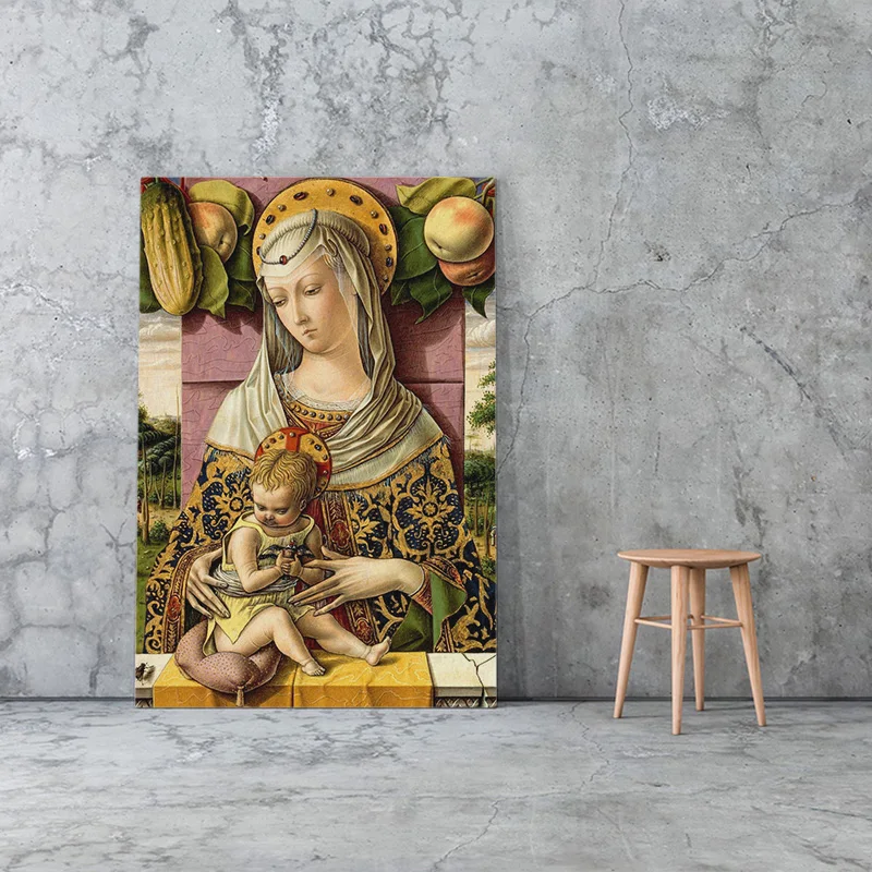 Живопись Карло кривелли Мадонна и ребенок постер на холсте настенный