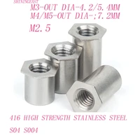10pcslot m3m4m5 416 high strength stainless steel through hole pressure rivet stud rivet nut column hole dia 4 25 47 21154