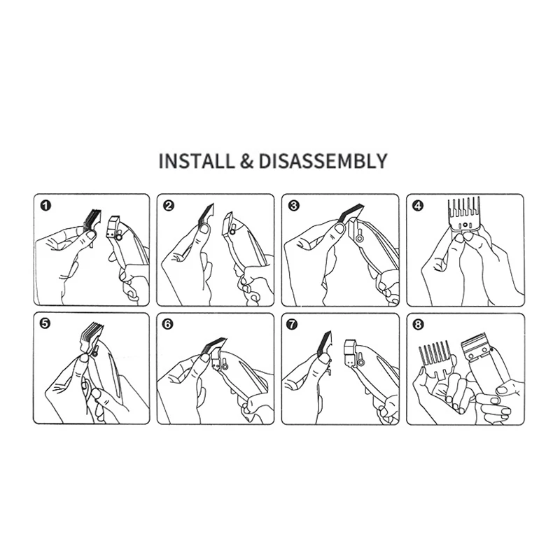 Профессиональный триммер для волос Концевая расческа 8 шт. универсальная машинка