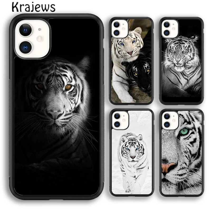 Чехол krajew для телефона с изображением белого тигра и животного iPhone 6s 7 8 plus X XR XS 11 12