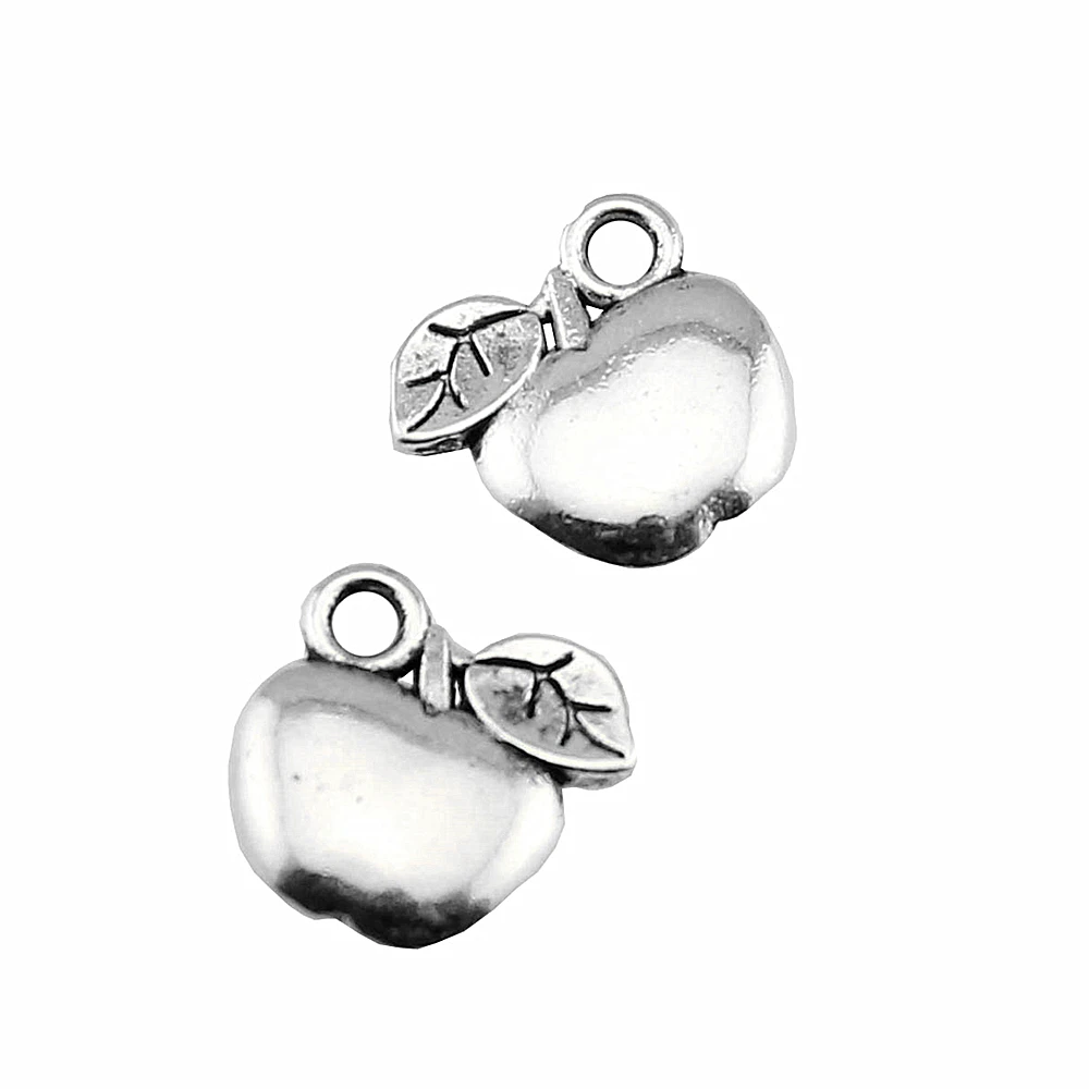 

20Pcs 10x10mm Apple Charms For Jewelry Making Hand Made Jewelry Accessories Antique Silver Color Alloy Charms