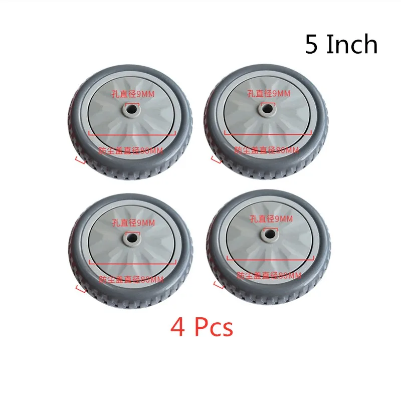 

4 Pcs/Lot 5 Inch Polyurethane Gray Hot Single Wheel Wear Resistant Cart Double Bearing