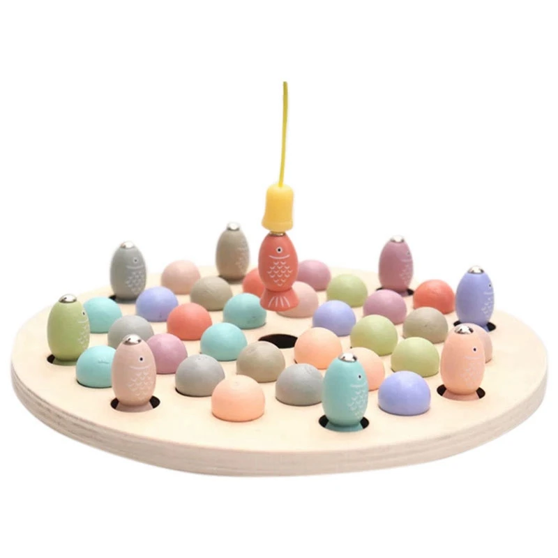 

New Educational Toys Clip Wooden Beads netic Fish Puzzle Game Multi-Function Toys for Children