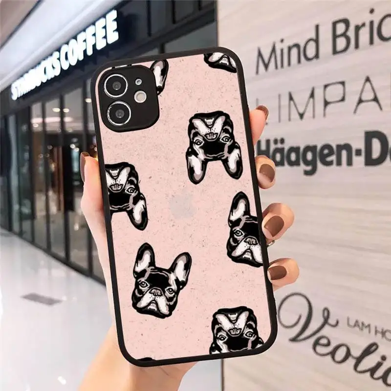 

Bitford dog lovely pet Phone Case Matte Transparent for iPhone 7 8 11 12 s mini pro X XS XR MAX Plus cover funda