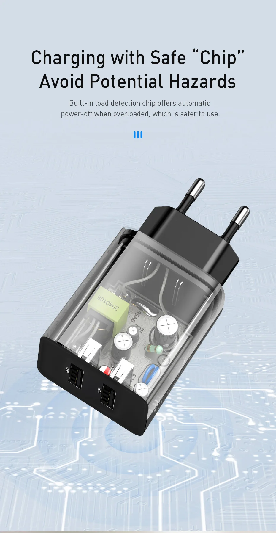 Baseus Dual USB зарядное устройство для iPhone 11 Pro Max X 8 6 быстрое зарядное устройство для samsung S9 Xiaomi Mi 8 huawei mate 30 зарядное устройство для мобильного телефона