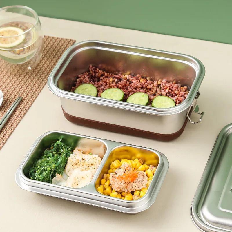 

Bento Lunch Box Case Stainless Steel Leak-Proof Food Container Children Student School Office Dinnerware Portable Tableware