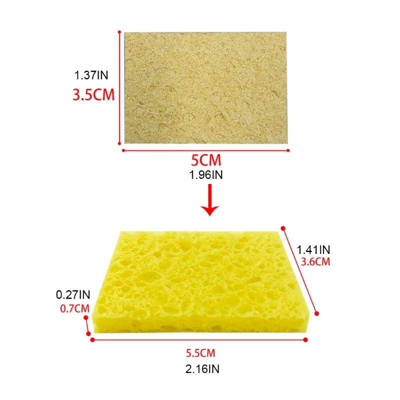 

Square Replacement Soldering Iron Sponge Welding Solder Tip Cleaning Pads for Soldering Residue Cleaning