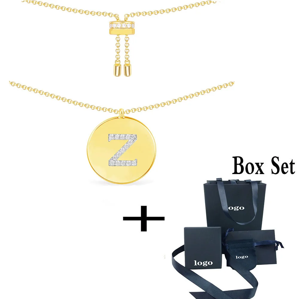 2020 Модное Новое золотистое желтое ожерелье с буквенным принтом Z блестящее и