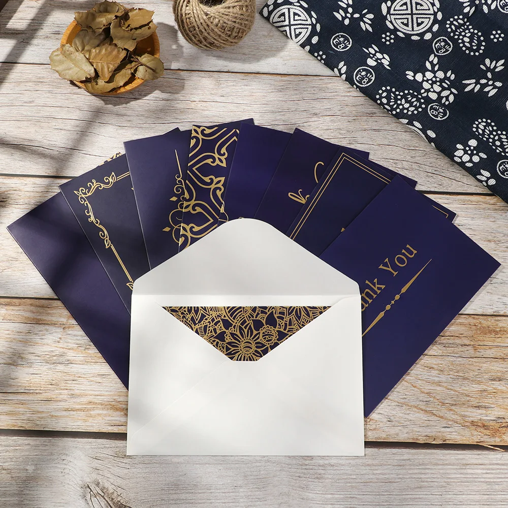 5 шт. мини тисненые золотые открытки с надписью Thank you на День святого Валентина