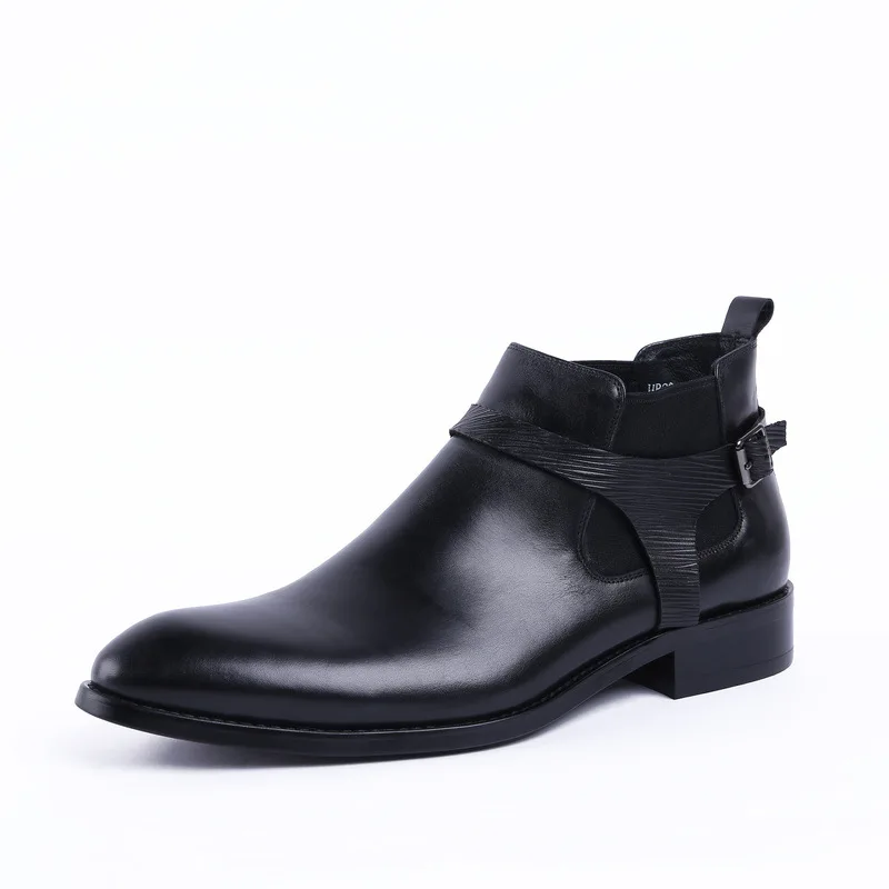 Мужские ботильоны модные черные/коричневые ботинки челси Классические ручной