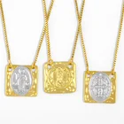 Женская позолоченная подвеска с квадратным крестом, nkes13