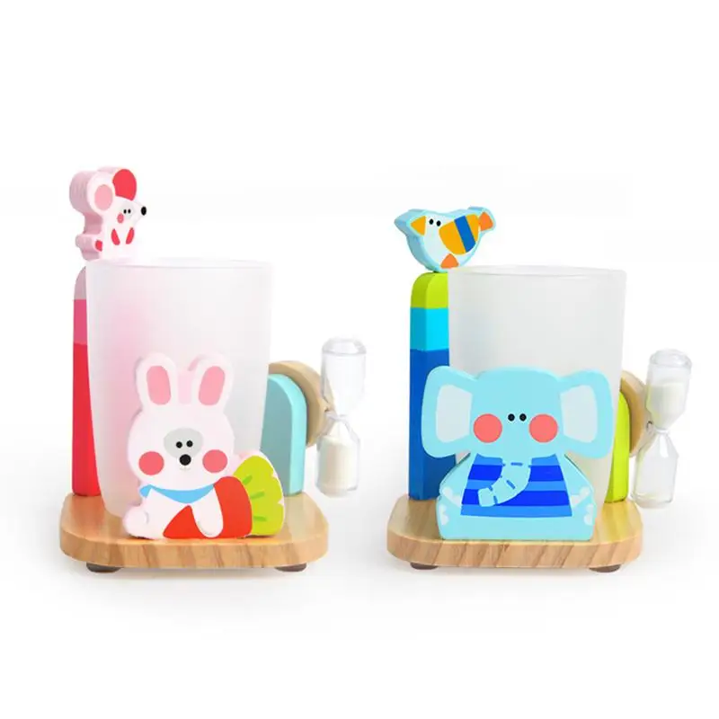 Чашка для зубной щетки с мультяшным рисунком деревянные песочные часы 3 минуты