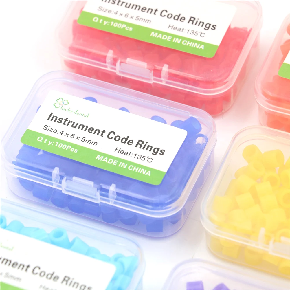 

100PCS/Box Silicone Dental Instrument Color Code Rings Multi-Color Circle Autoclavable Disinfection Orthodontic
