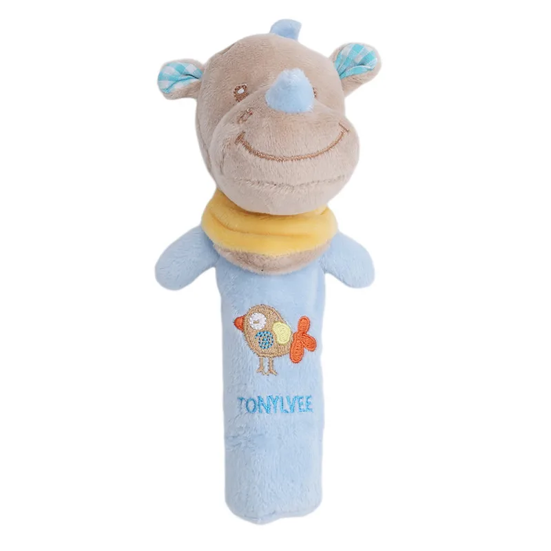 

Baby Cute Plush Rattles Toy Soft Dog Mobiles Handbells Newborn Toddlers Grasp Training Toys Cartoon Animal Ring Bell