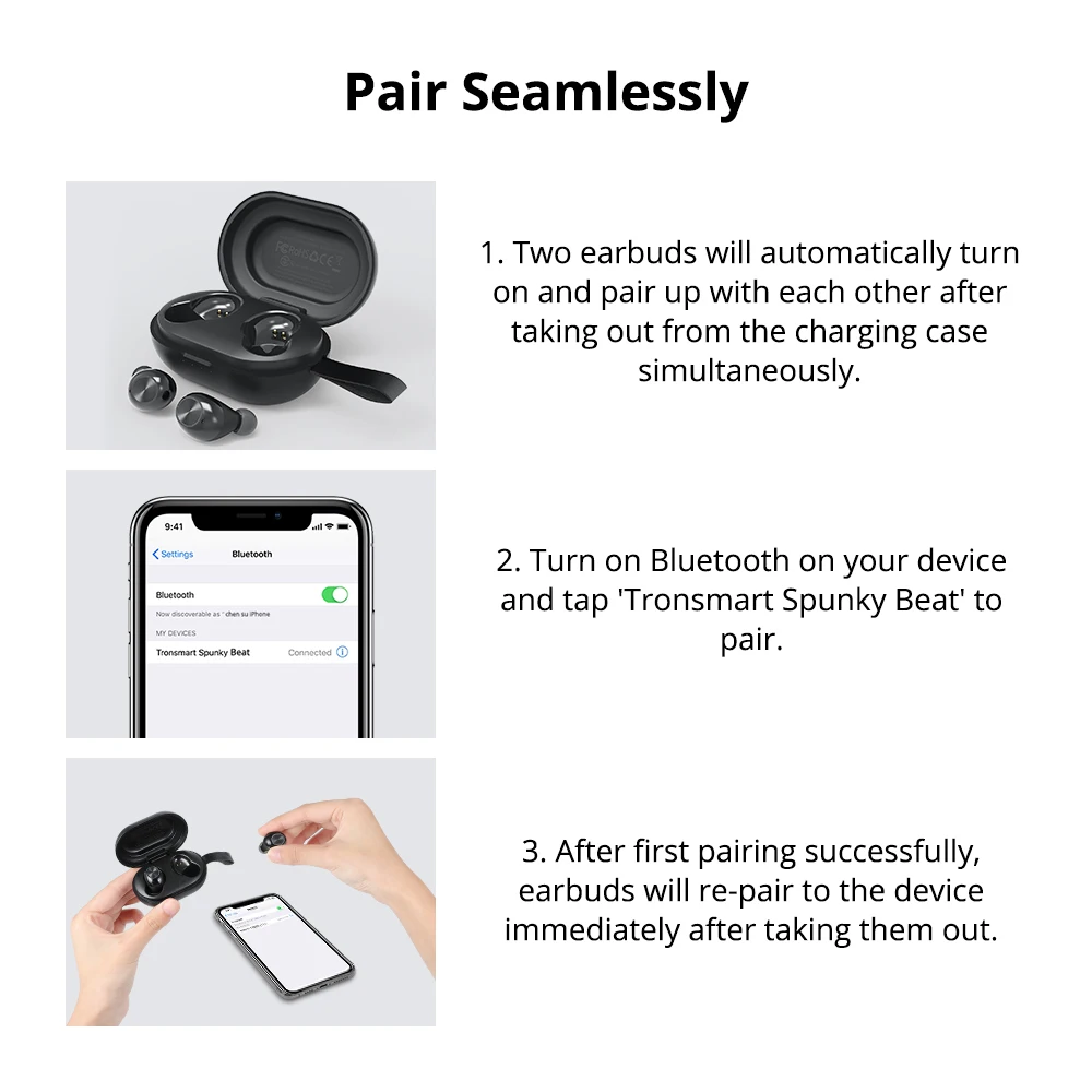 [] оригинальные наушники Tronsmart Spunky Beat TWS Bluetooth 5,0 с QualcommChip с глубоким басом, водонепроницаемые беспроводные наушники