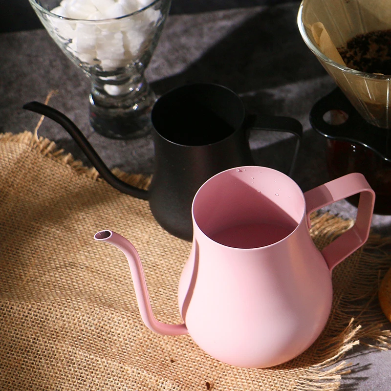 Кувшин для кофе с молоком портативный компактный дорожный розовый кофейник из