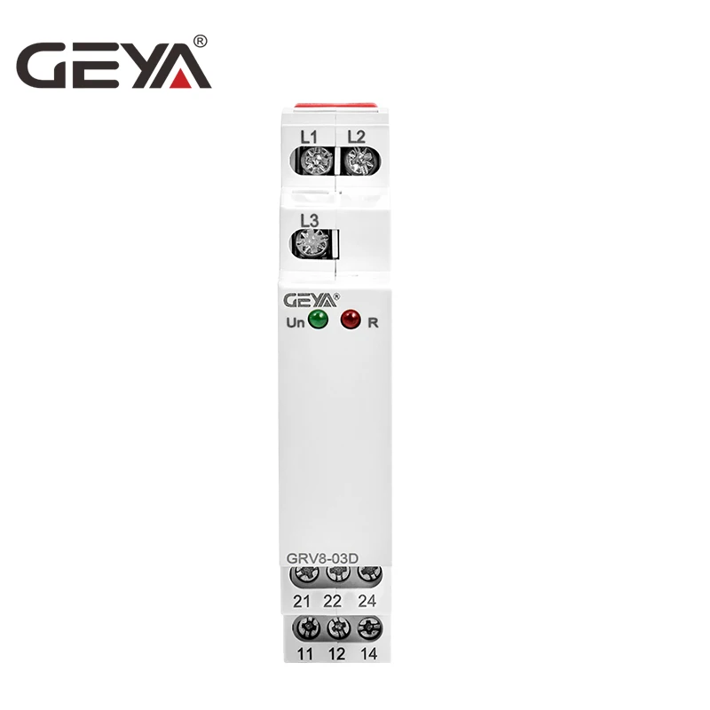 GEYA GRV8 03 реле контроля последовательности фаз и обрыва фазы защиты 8A 10A 1SPDT 2SPDT