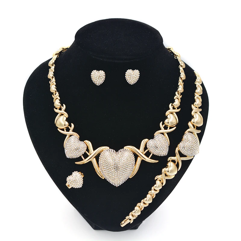 XOXO ожерелья 14K позолоченные ювелирные наборы женские серьги свадебные подарки