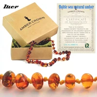 luer 16 colors amber teething braceletnecklace for baby adult lab tested authentic 8 sizes natural amber stone women jewelry