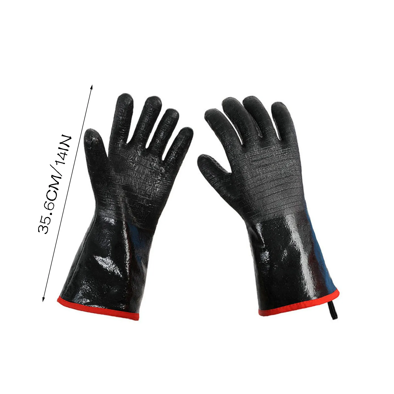 

BBQ Gloves Waterproof High Temperature Resistant Neoprene Insulated Cooking Barbecue Gloves With Textured Palms Long Sleeve