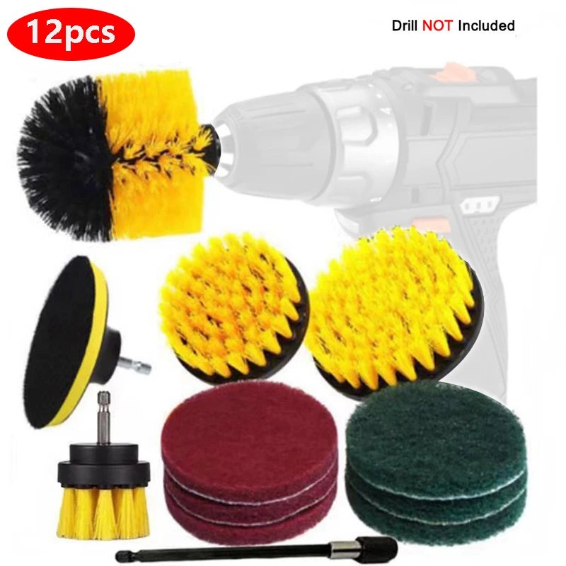 

4PCS-31PCS Power Scrub Pads Scrubber Kitchen Cleaning Brush Kits Multipurpose Cleaner Scrubbing Cordless Electric Drill Brushes