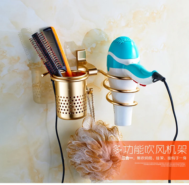 Бесплатная Пробивка фен настенная полка для ванной комнаты сушилка волос
