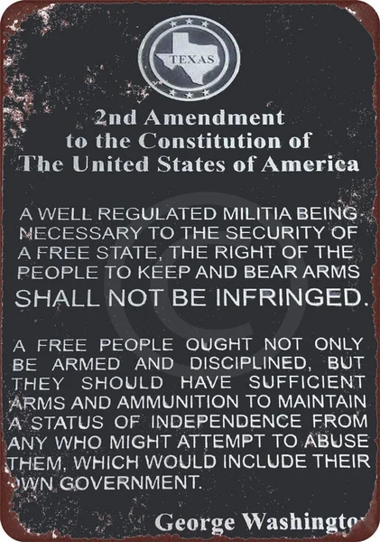

The 2nd Amendment G. Washington Vintage Look Reproduction Metal Sign 8 x 12