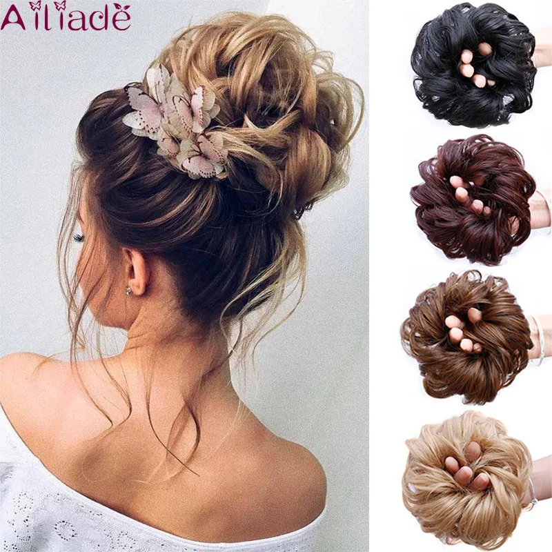 Женские волосы-пучки AILIADA Колечки-шиньоны из синтетических волос