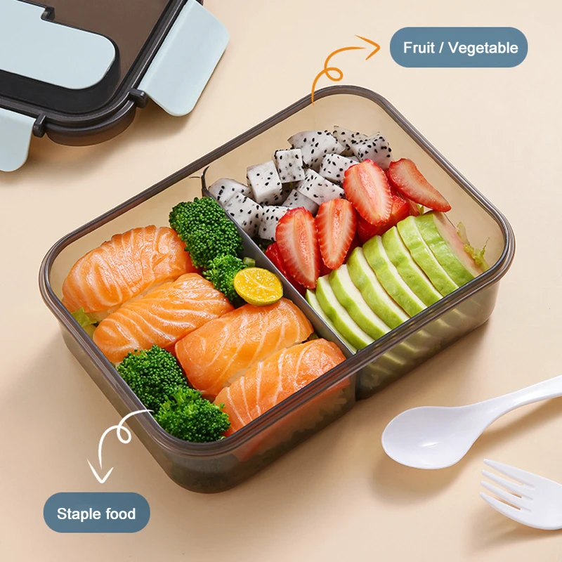 Портативный Ланч-бокс с замком Стиль пластиковая коробка для бенто