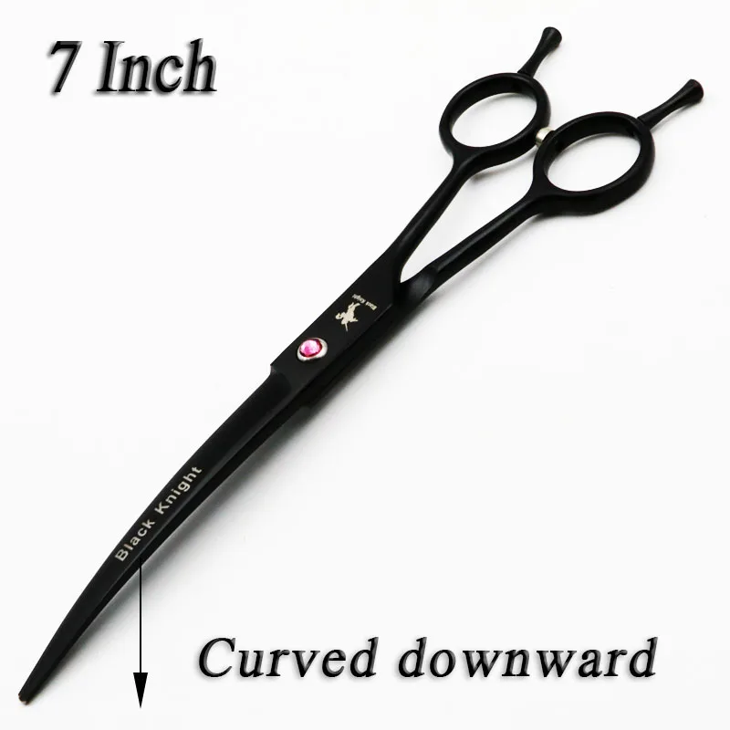 

7" Black Pet Grooming Scissors Professional Hair Cutting Shears for Dogs and Cats Curved Downward