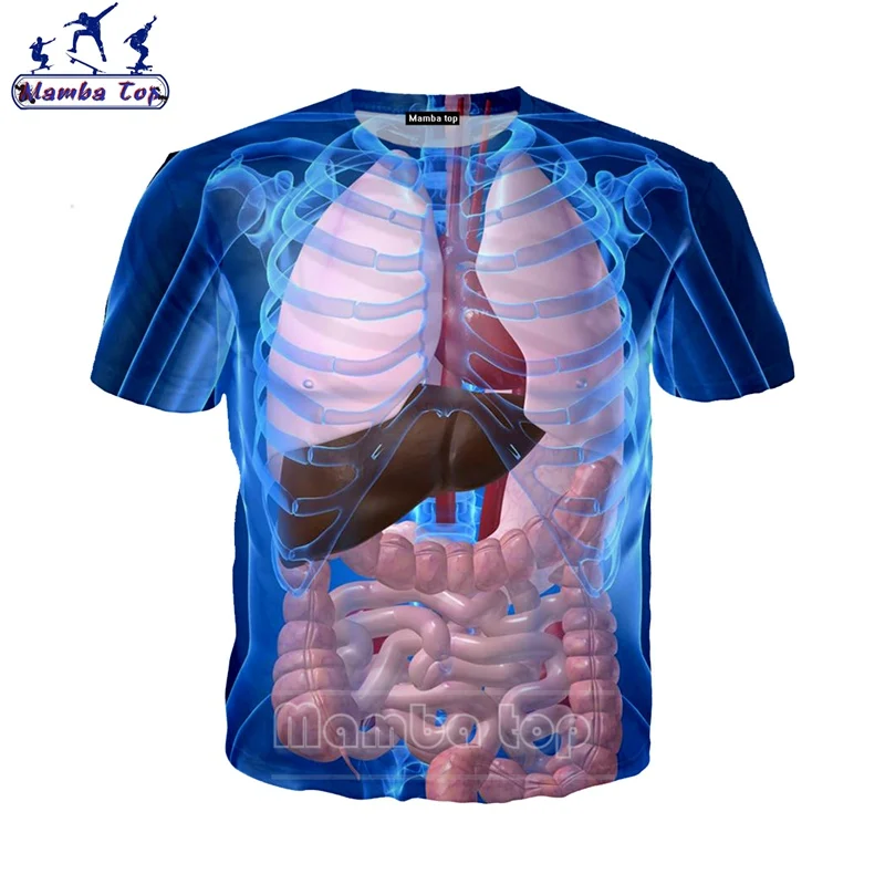 Мужские футболки с принтом черепа 3D принт органа женские сердцем топы в стиле хип