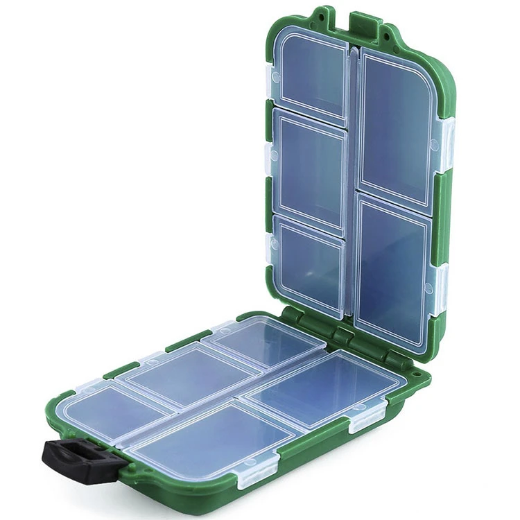 

10 Compartments Mini Storage Box Fishing Tackle Box Fishing Bait Spoon Hook Bait Box Gadget Box Pesca Fishing Accessories