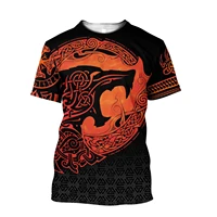 2021 summer men t shirt fenrir viking wolf and moon tattoo 3d printed harajuku casual short sleeve tee shirts unisex tops qdl023