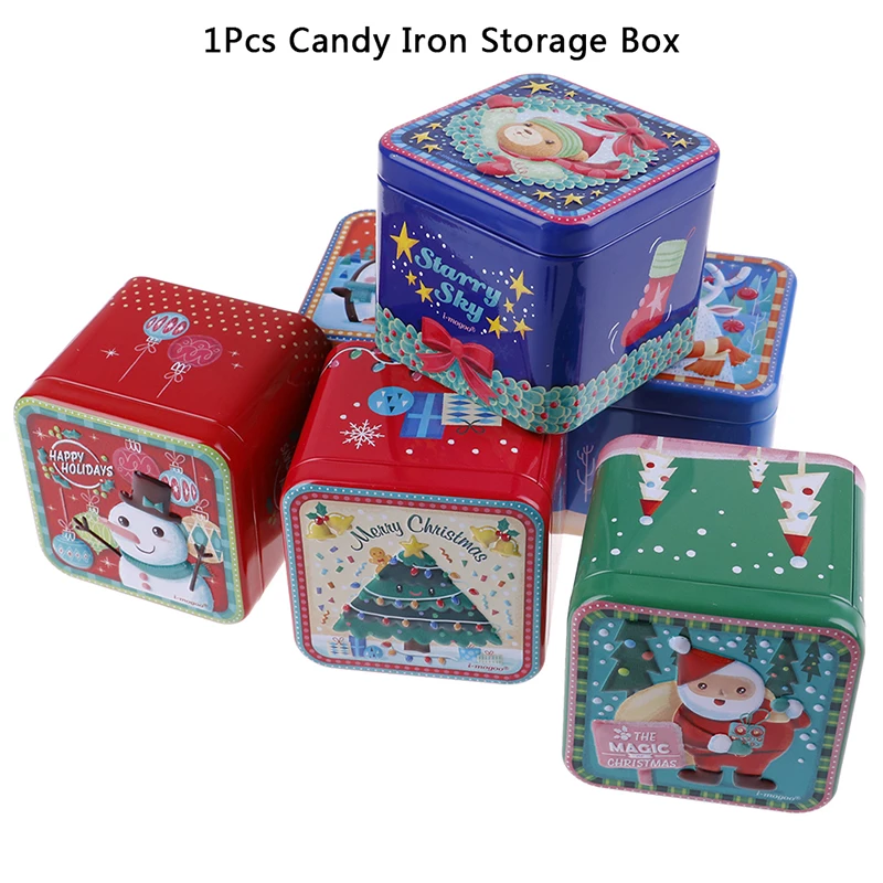 Рождественская мини-подарочная посылка жестяная коробка для конфет выпечки