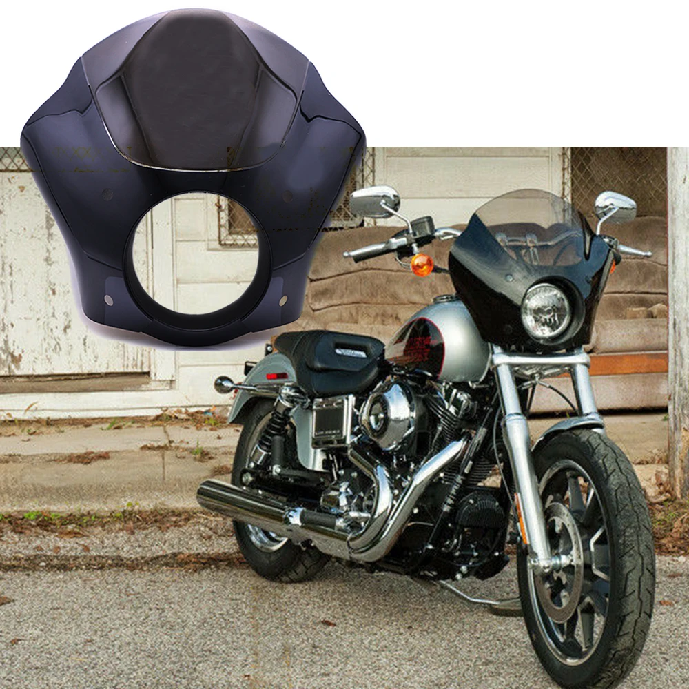 Глянцевая черная защитная маска для фар Harley Sportster XL883 XL1200 Road King Electra Glide Dyna 7