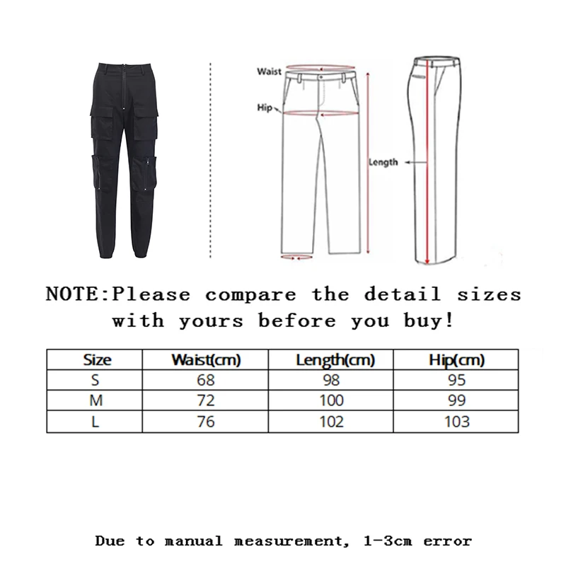

SLLSKY Women's Pants Wide Leg Gothic Sweatpants Punk Korean Style black Trousers Female Joggers Korean Style Harajuku Breeches