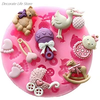 baby shower party 3d silicone fondant mold cake tools kitchen supplies cooking decorating