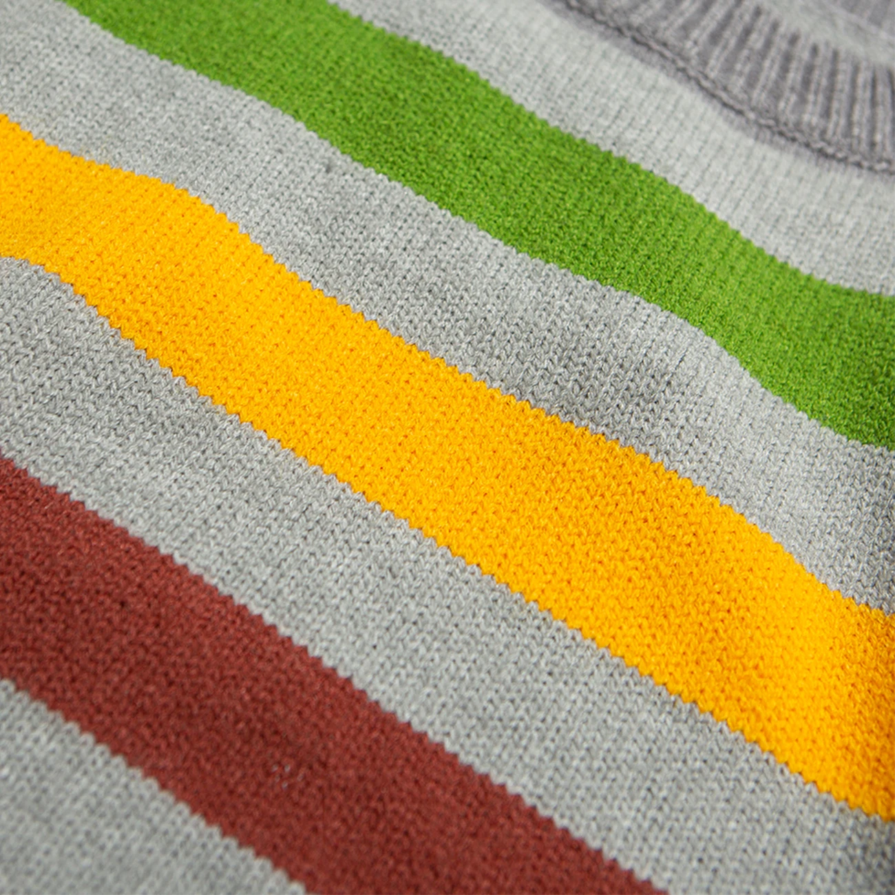 Мужской трикотажный свитер в полоску с дырками Повседневная Уличная одежда