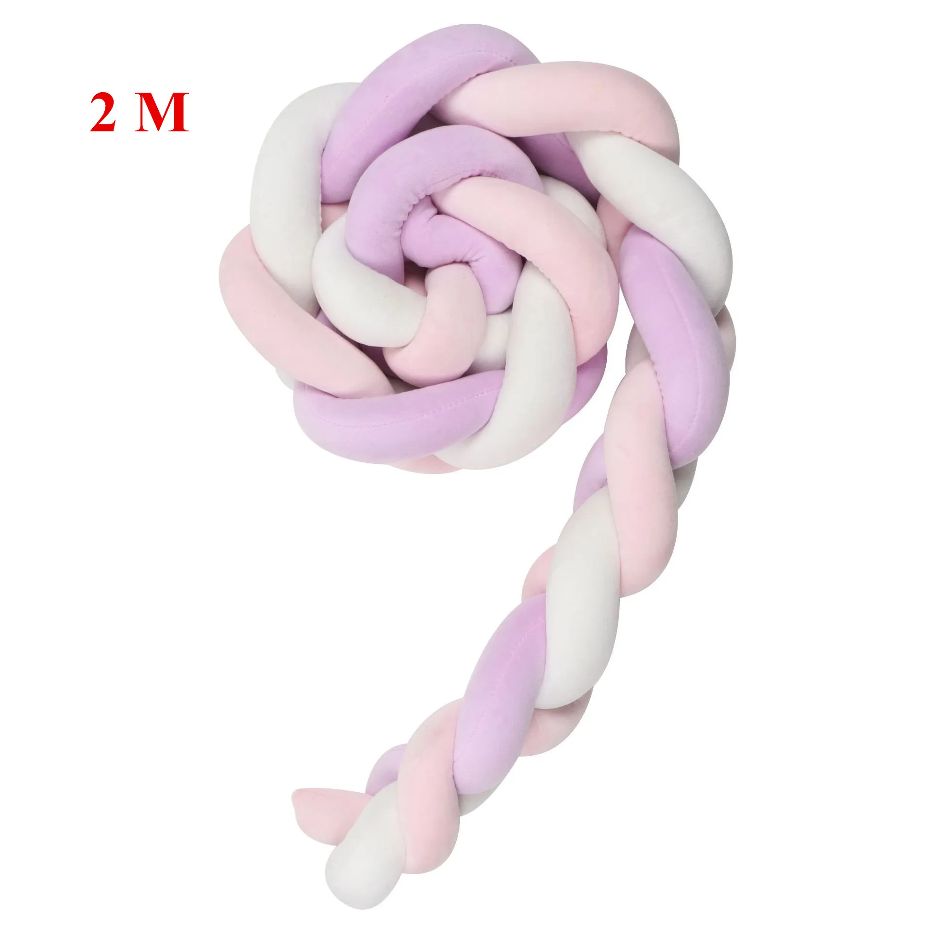WhitePurplePink 2M Детская кровать бампер в детская кроватка бампер детская кровать Тур де ЛИТ Tresse Bebe бортики для кроватки в кроватку детская кроватка бампер украшение в детскую комнату - Цвет: WhitePurplePink 2M