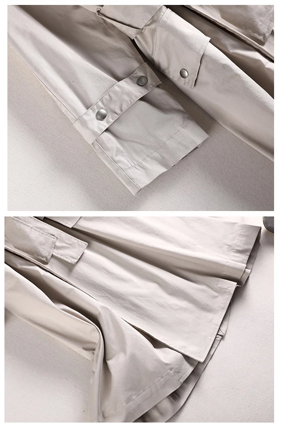 

Plus Size Thench Coat 2020 Women's Spring Overcoat Mid-length Hooded Long Sleeve Temperament Windbreaker Female Outwear New E21