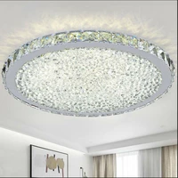 modern circular creative ceiling light simple k9 crystal lamp for home living room bedroom restaurant with led bulbs 110v 260v