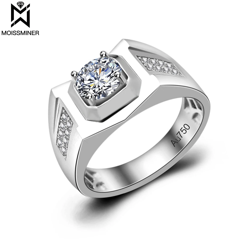 1.5ct Moissanite Rings For Men New Design Iced Out Real Diamond Finger Ring Jewelry Men High-End Jewelry Pass Tester Free Ship